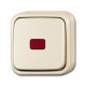 Переключатель 1-клавишный, контрольный с красной линзой, лампой, для открытого монтажа, серия busch-duro 2000 ap, цвет слоновая кост
