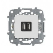 Механизм usb зарядного устройства, 2м, 2х750 ма / 1х1500 ма, серия zenit, цвет альпийский белый N2285 BL