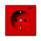 Розетка с заземлением 16а 250в с маркировкой sv красный basic 55