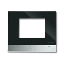 6136/11-500 рамка декоративная для панели (черное стекло, алюминий) 6136-0-0141