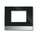 6136/11-500 рамка декоративная для панели (черное стекло, алюминий)