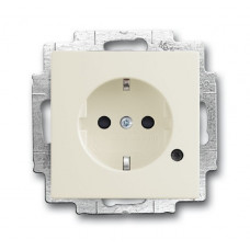 Розетка schuko 16а 250в с защитными шторками, с контрольной led лампой, серия solo/future, цвет chalet-white 2013-0-5368