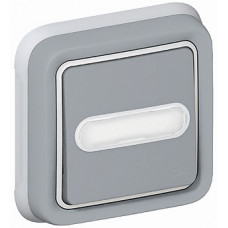 Выключатель кнопочный с подсветкой, 10 а, н.о. + н.з. контакты, с держателем этикетки, plexo, серый (5 шт.) legrand 69824