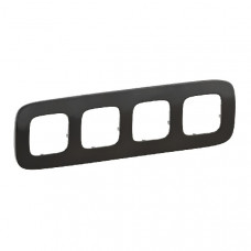 Рамка 4 - постовая, универсальная, черная сталь, valena allure (1 шт.) legrand 755514