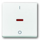 Клавиша для 1-клавишных выключателей/переключателей/кнопок с символом i/o, красная линза, impressivo, белый