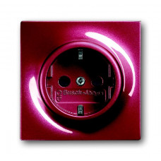 Розетка schuko 16а 250в с защитными шторками, серия impuls, цвет бордо/ежевика 2013-0-5295