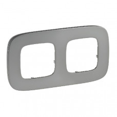 Рамка 2 - постовая, универсальная, полированная сталь, valena allure (1 шт.) legrand 755502