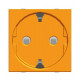 Розетка schuko с заземлением для специальных сетей, со шторками, 16а / 250в, серия zenit, цвет оранжевый