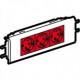 Розетка 3-местная 6 модулей с заземлением в сборе с рамкой и суппортом для кабель-каналов шириной 65 мм красный mosaic