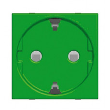 Розетка schuko с заземлением для специальных сетей, со шторками, 16а / 250в, серия zenit, цвет зелёный N2288 VD