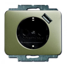 Розетка schuko с устройством зарядным usb, 20 eucbusb-260-500, alpha палладий, 16а, 700 ма, электронная защита от перегрузки и кз, безвинтовые клеммы, защитные шторки, 2011-0-6190