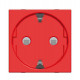 Розетка schuko с заземлением для специальных сетей, со шторками, 16а / 250в, серия zenit, цвет красный