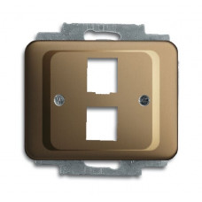 Плата центральная (накладка) для 2-х разъёмов modular jack (артикулы 0210, 0211 и 0219), серия alpha nea, цвет бронза 1753-0-4054