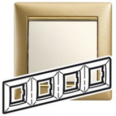 Рамка 4 постовая матовое золото valena (1 шт.) legrand 770304