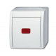 Переключатель 1-клавишный, контрольный, ip44, для открытого монтажа, серия ocean, цвет альпийский белый