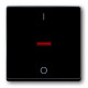 Клавиша для 1-клавишных выключателей/переключателей/кнопок с символом i/o, красная линза, impressivo, антрацит