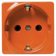 Розетка schuko с заземлением для специальных сетей, 16а / 250в, серия stylo/(re)stylo, цвет оранжевый