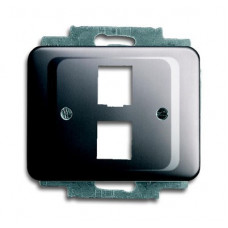 Плата центральная (накладка) для 2-х разъёмов modular jack (артикулы 0210, 0211 и 0219), серия alpha nea, цвет платина 1753-0-4047