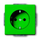 Розетка schuko 16а 250в, со шторками, серия solo/future, цвет зелёный