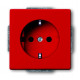 Розетка schuko 16а 250в, со шторками, серия solo/future, цвет красный