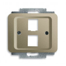 Плата центральная (накладка) для 2-х разъёмов modular jack (артикулы 0210, 0211 и 0219), серия alpha exclusive, цвет палладий 1710-0-3315