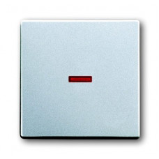 Клавиша для механизма 1-клавишного выключателя/переключателя/кнопки с красной линзой, серия solo/future, цвет серебристо-алюминиевый 1751-0-2945