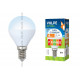Лампа светодиодная led-g45-6вт/nw/e14/fr/o volpe. форма шар, матовая колба. пластик. белый. серия optima. картон