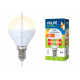 Лампа светодиодная led-g45-6вт/ww/e14/fr/o volpe. форма шар, матовая колба. пластик. теплый белый. серия optima. картонs