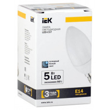 Лампа светодиодная led c37 свеча 5 вт 425 лм 230 в 4000 к e14 иэкs LL-C37-5-230-40-E14-FR