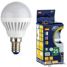 Лампа светодиодная led g45 е14 3вт 250лм, 2700k, теплый свет rev ritter пан электрик 32338 9
