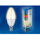 Лампа светодиодная led-c37-6w/ww/e14/fr alp01wh 6вт свеча uniel%s
