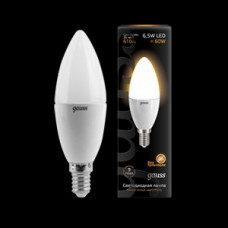 Лампа светодиодная led candle e14 6.5вт 100-240v 2700к 1/10/50 gauss 103101107