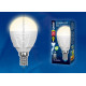 Лампа светодиодная. форма шар, матовая. led-g45-7вт/ww/e14/fr plp01wh серия palazzo. теплый белый свет. картон. тм uniel.