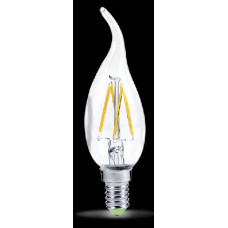 Лампа светодиодная led-свеча на ветру-premium 5вт 160-260в е14 3000к 450лм прозрачная asd 4690612003276