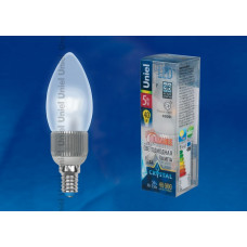Лампа светодиодная диммируемая пятилепестковая. форма led-c37p-5вт/nw/e14/fr/dim alc03sl свеча, матовая колба. алюминий. белый. серия crystal. пластик%s 8748
