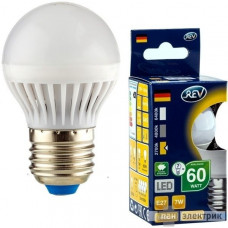Лампа светодиодная led g45 е27 7вт 600лм, 2700k, теплый свет rev ritter пан электрик 32342 6
