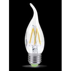 Лампа светодиодная led-свеча на ветру-premium 5вт 160-260в е27 4000к 450лм прозрачная asd 4690612003535