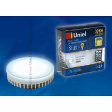 Лампа светодиодная led-gx53-8вт/nw/gx53 gx53 белый свет. пластик 8196