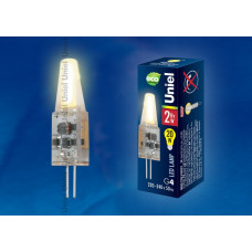Лампа светодиодная с силиконовым покрытием. led-jc-220/2вт/ww/g4/cl siz05tr теплый белый. картон. UL-00000185