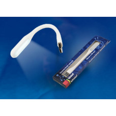 Светильник-фонарь переносной uniel, прорезиненный корпус, tld-541 white 6 led, питание от usb-порта. -картон, цвет-белый. UL-00000253