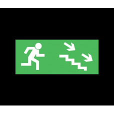 Наклейка эвакуационный выход по лестнице направо-вниз (125х250) пленка, 125х250 мм) астз 1009125250