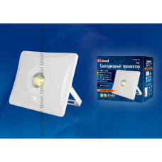 Прожектор светодиодный ulf-f31-30вт//dw sensor ip65 100-265в white с датчиком движения. корпус белый. дневной белый.s UL-00000392