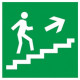 Самоклеящаяся этикетка: 50х50 мм, направление к эвакуационному выходу (по лестнице направо вверх) (100шт) иэк