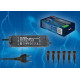 Блок питания для светодиодов с вилкой, влагозащищенным кабелем и 6 коннекторами. uet-vpl-009а33 12v ip33 6 выходов 9вт, 12v, ip33. картонная коробка.