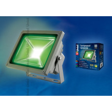 Прожектор светодиодный. ulf-s01-30w/green ip65 110-240в зеленый свет. корпус серый. упаковка картон. tm uniel. UL-00001035