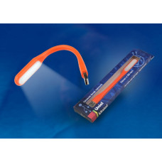 Светильник-фонарь переносной uniel, прорезиненный корпус, tld-541 orange 6 led, питание от usb-порта. -картон, цвет-оранжевый. UL-00000252
