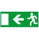 Информационная табличка для автономных эвакуационных светильников - дверь на выход налево - 310х112 мм