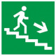 Самоклеящаяся этикетка: 150х150 мм, направление к эвакуационному выходу (по лестнице направо вверх) (10шт) иэк