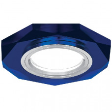 Светильник gauss mirror rr015 восемь гран. кристал синий/хром, gu5.3 1/50 RR015