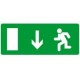 Информационная табличка для автономных эвакуационных светильников человек бегущий вниз 227х90 мм